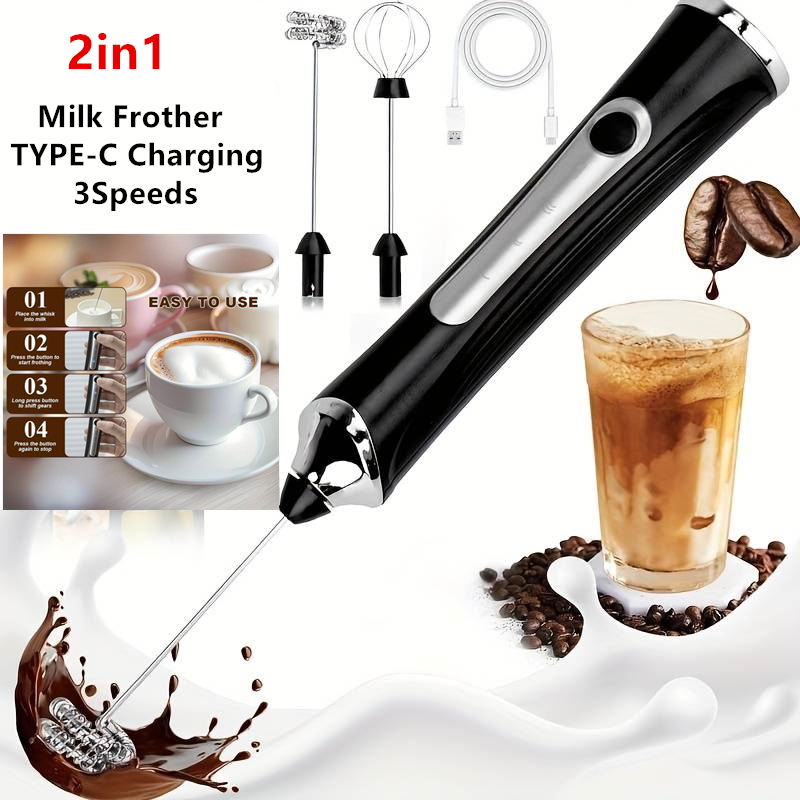 Power Tools Usa - Wireless Electric Milk Frother Foamer And