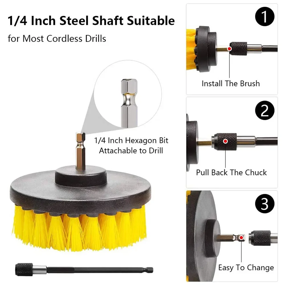 Drill Brush Attachment Set Pow - Power Tools Windows review and price