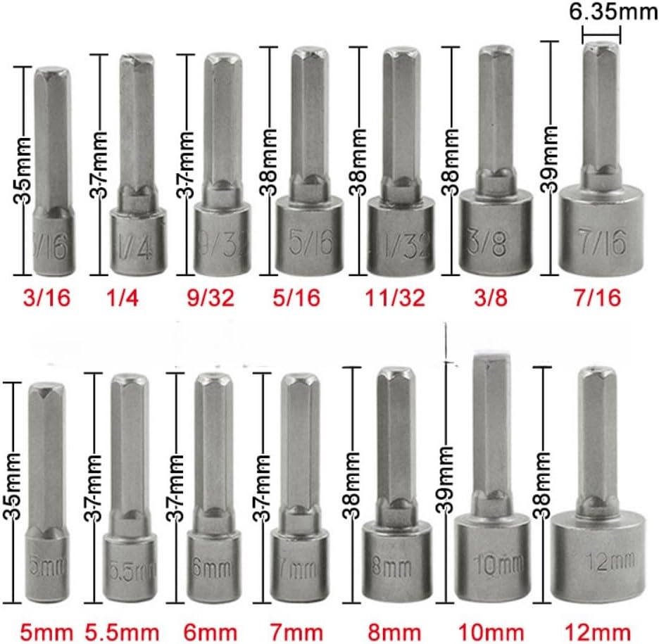 9/14pcs Hex Shank Power Nut Dr - Power Tools Underwater review and price