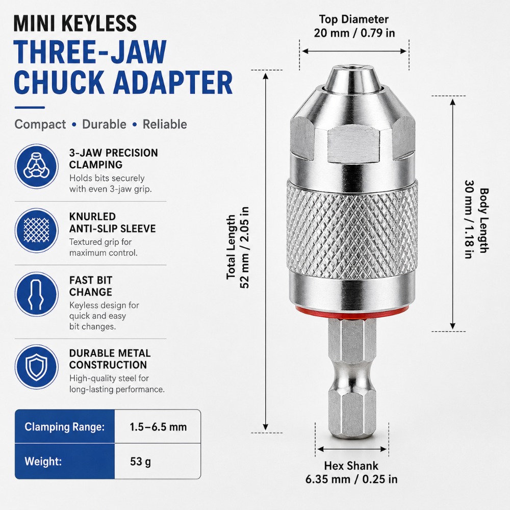 3 Jaw Drill Chuck Adapter with - Power Tools Underwater review and price