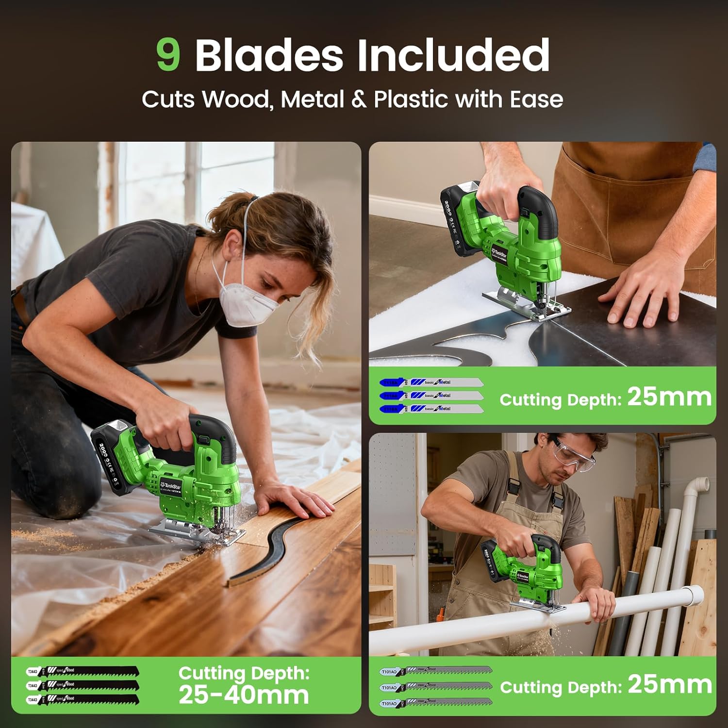 Taskstar Cordless Jig Saw Tool - Jigsaw Orbital Blade review and price