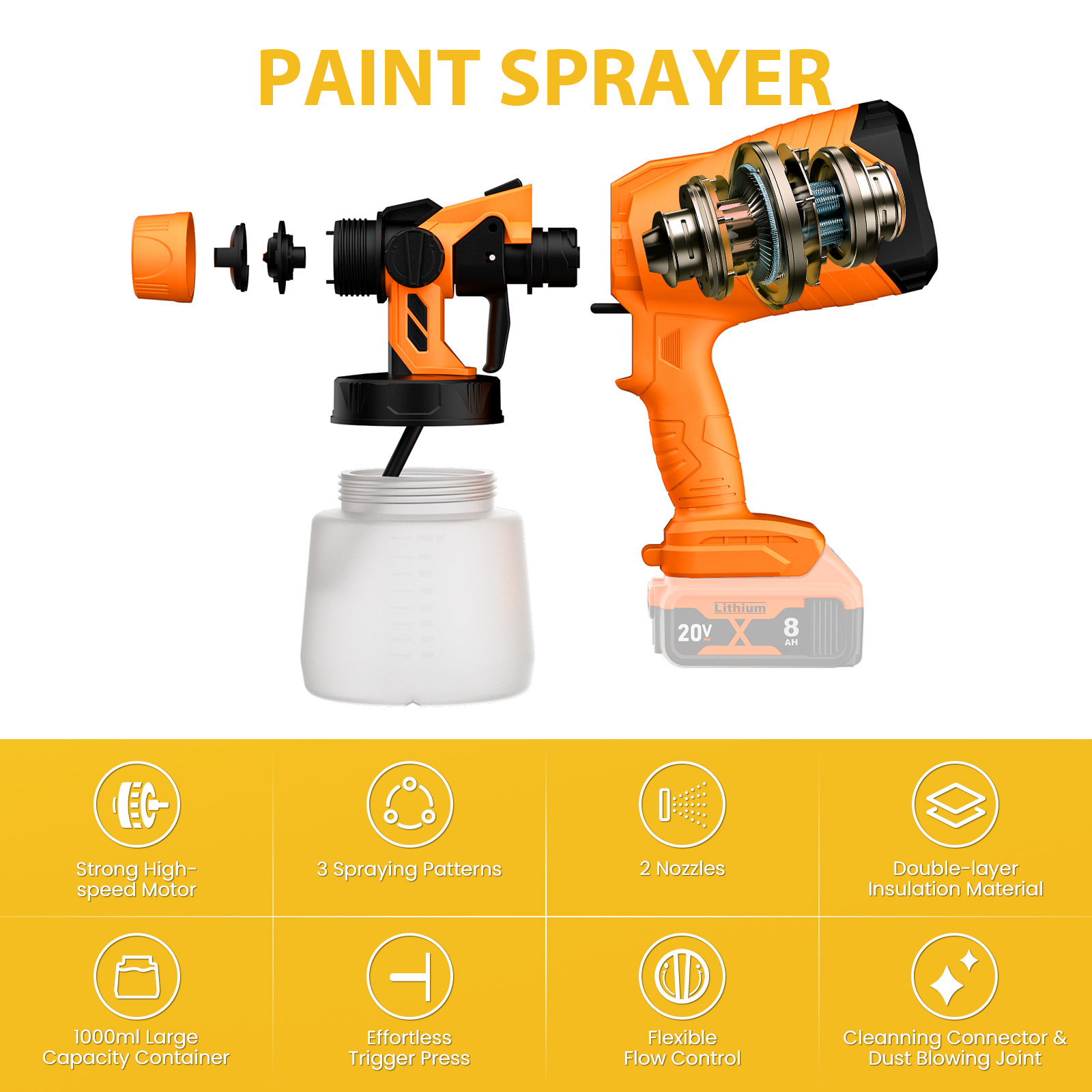 1000ML Electric Spray Gun For  - Power Tools Windows review and price